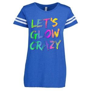 Let's Glow Crazy Shirt Neon Glow Dance Party Enza Ladies Jersey Football T-Shirt