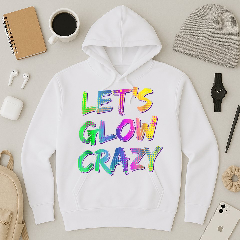 Let's Glow Crazy Shirt Neon Glow Dance Party Hoodie