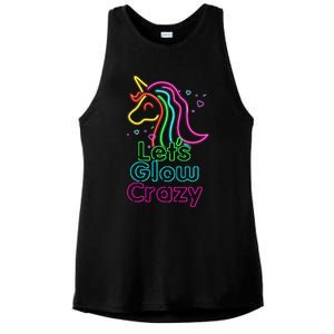 Lets Glow Crazy Glow Party Unicorn Lover Birthday Ladies PosiCharge Tri-Blend Wicking Tank