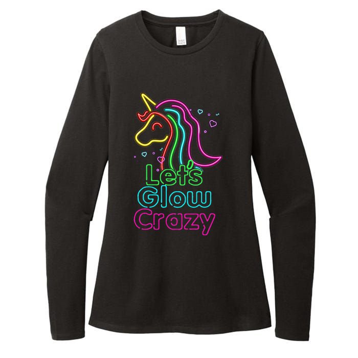 Lets Glow Crazy Glow Party Unicorn Lover Birthday Womens CVC Long Sleeve Shirt