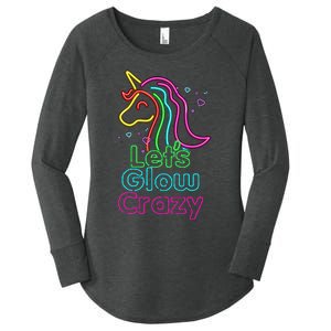 Lets Glow Crazy Glow Party Unicorn Lover Birthday Women's Perfect Tri Tunic Long Sleeve Shirt