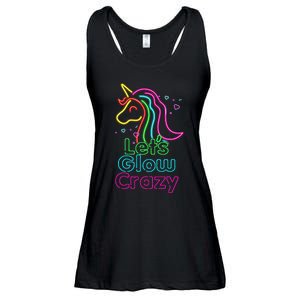 Lets Glow Crazy Glow Party Unicorn Lover Birthday Ladies Essential Flowy Tank