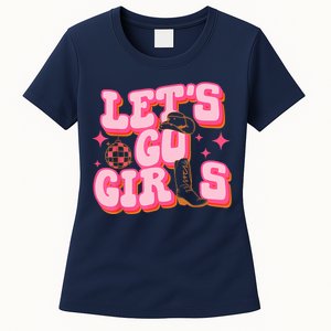 Lets Go Cowgirl Hat Cowboy Boots Bachelorette Party Women's T-Shirt