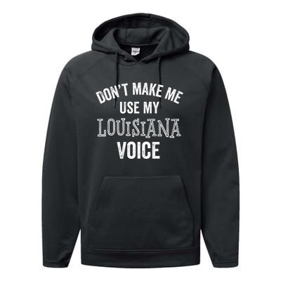 Louisiana Gift Cajun Southern Accent Performance Fleece Hoodie