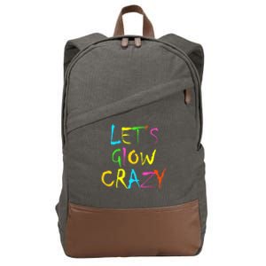 Lets Glow Crazy Glow Party 80s Retro Costume Party Lover Cotton Canvas Backpack