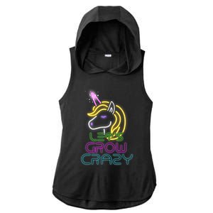 Lets Glow Crazy Glow Party Unicorn Lover Birthday Ladies PosiCharge Tri-Blend Wicking Draft Hoodie Tank