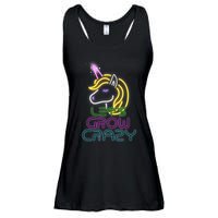 Lets Glow Crazy Glow Party Unicorn Lover Birthday Ladies Essential Flowy Tank