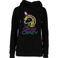 Lets Glow Crazy Glow Party Unicorn Lover Birthday Womens Funnel Neck Pullover Hood