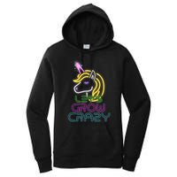 Lets Glow Crazy Glow Party Unicorn Lover Birthday Women's Pullover Hoodie