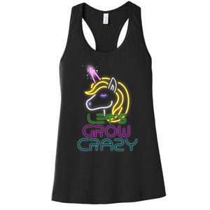 Lets Glow Crazy Glow Party Unicorn Lover Birthday Women's Racerback Tank