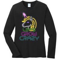 Lets Glow Crazy Glow Party Unicorn Lover Birthday Ladies Long Sleeve Shirt