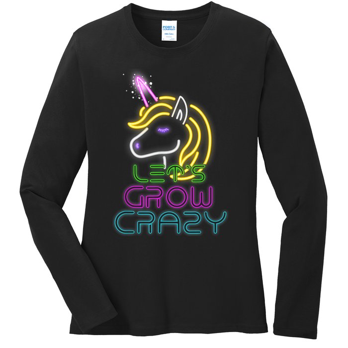 Lets Glow Crazy Glow Party Unicorn Lover Birthday Ladies Long Sleeve Shirt