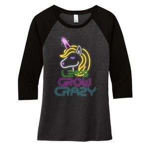 Lets Glow Crazy Glow Party Unicorn Lover Birthday Women's Tri-Blend 3/4-Sleeve Raglan Shirt