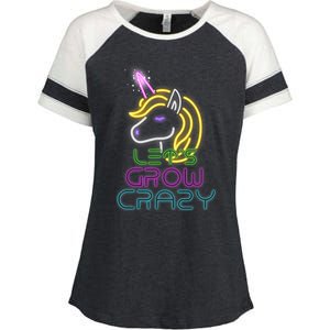 Lets Glow Crazy Glow Party Unicorn Lover Birthday Enza Ladies Jersey Colorblock Tee