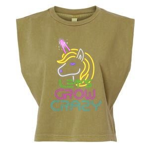 Lets Glow Crazy Glow Party Unicorn Lover Birthday Garment-Dyed Women's Muscle Tee