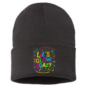 Let Glow Crazy Retro Colorful Quote Group Team Tie Dye Sustainable Knit Beanie