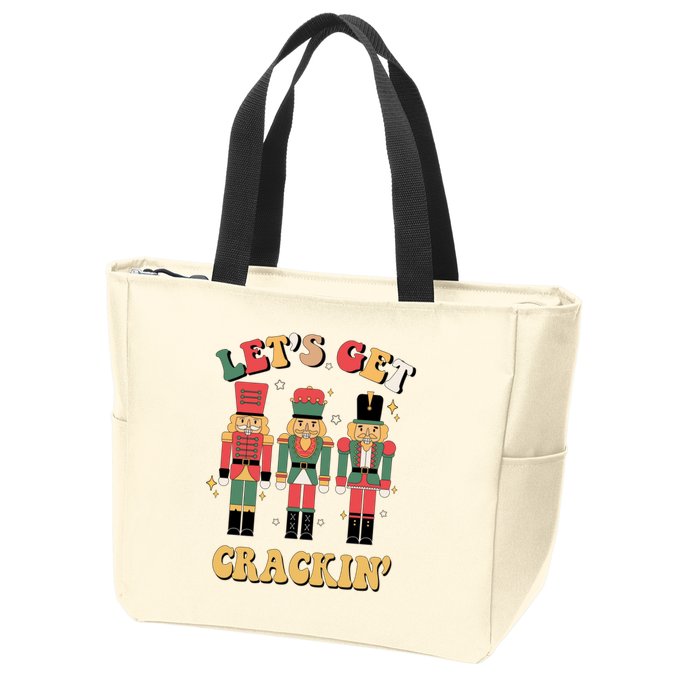 Lets Get Crackin Funny Christmas Zip Tote Bag