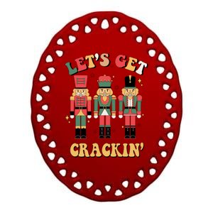 Lets Get Crackin Funny Christmas Ceramic Oval Ornament