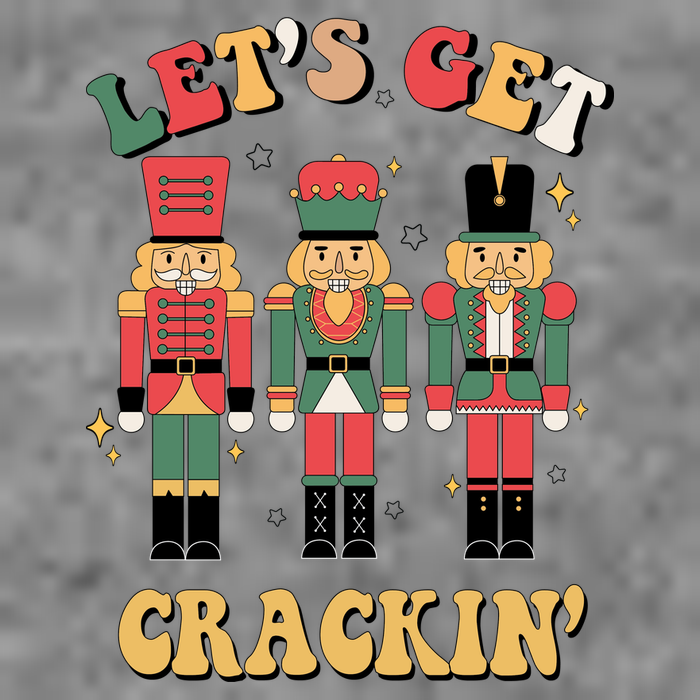 Lets Get Crackin Funny Christmas Cropped Pullover Crew