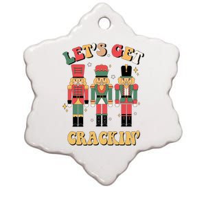 Lets Get Crackin Funny Christmas Ceramic Star Ornament