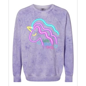 Let's Glow Crazy Unicorn Cute Colorblast Crewneck Sweatshirt