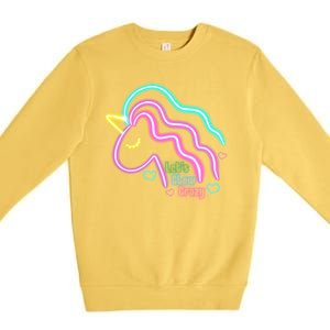 Let's Glow Crazy Unicorn Cute Premium Crewneck Sweatshirt