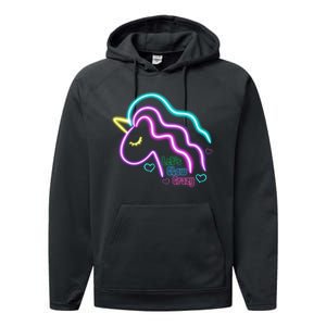 Let's Glow Crazy Unicorn Cute Performance Fleece Hoodie