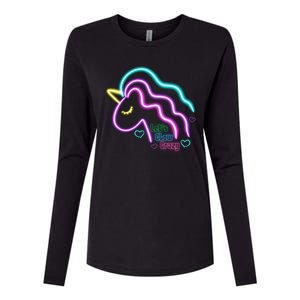 Let's Glow Crazy Unicorn Cute Womens Cotton Relaxed Long Sleeve T-Shirt