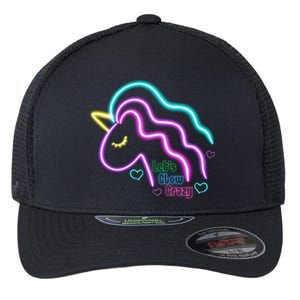 Let's Glow Crazy Unicorn Cute Flexfit Unipanel Trucker Cap