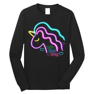 Let's Glow Crazy Unicorn Cute Long Sleeve Shirt