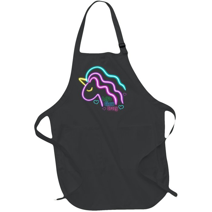 Let's Glow Crazy Unicorn Cute Full-Length Apron With Pockets