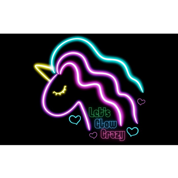 Let's Glow Crazy Unicorn Cute Bumper Sticker