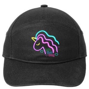 Let's Glow Crazy Unicorn Cute 7-Panel Snapback Hat