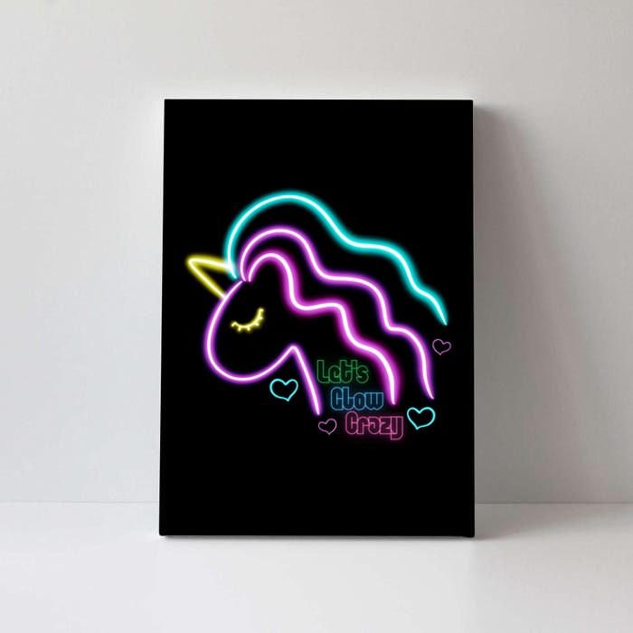 Let's Glow Crazy Unicorn Cute Canvas