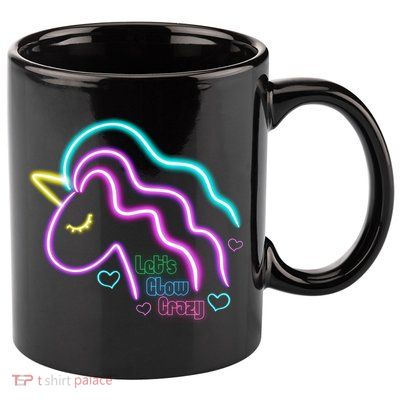 Let's Glow Crazy Unicorn Cute 11oz C Handle Ceramic Mug