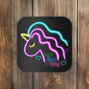 Let's Glow Crazy Unicorn Cute Coaster