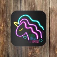 Let's Glow Crazy Unicorn Cute Coaster