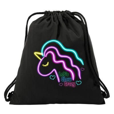 Let's Glow Crazy Unicorn Cute Drawstring Bag