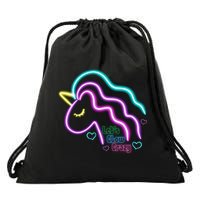 Let's Glow Crazy Unicorn Cute Drawstring Bag