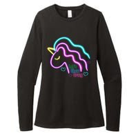 Let's Glow Crazy Unicorn Cute Womens CVC Long Sleeve Shirt