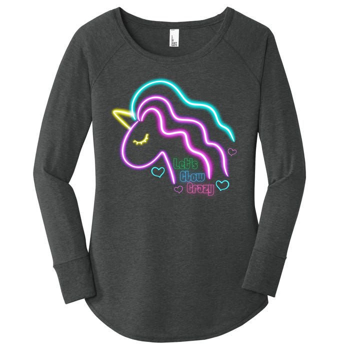 Let's Glow Crazy Unicorn Cute Women's Perfect Tri Tunic Long Sleeve Shirt