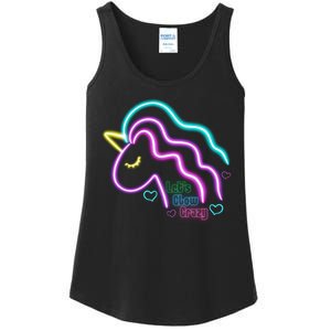 Let's Glow Crazy Unicorn Cute Ladies Essential Tank