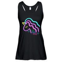 Let's Glow Crazy Unicorn Cute Ladies Essential Flowy Tank