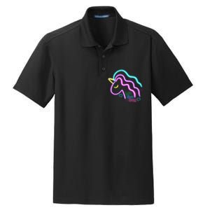 Let's Glow Crazy Unicorn Cute Dry Zone Grid Polo