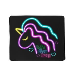 Let's Glow Crazy Unicorn Cute Mousepad