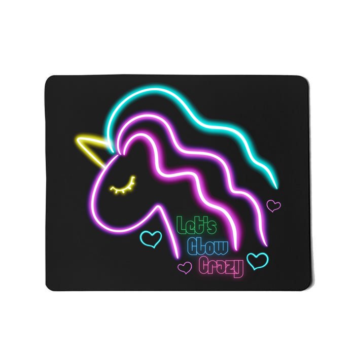 Let's Glow Crazy Unicorn Cute Mousepad