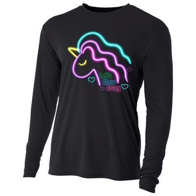 Let's Glow Crazy Unicorn Cute Cooling Performance Long Sleeve Crew