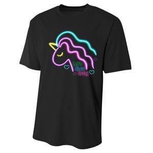 Let's Glow Crazy Unicorn Cute Performance Sprint T-Shirt