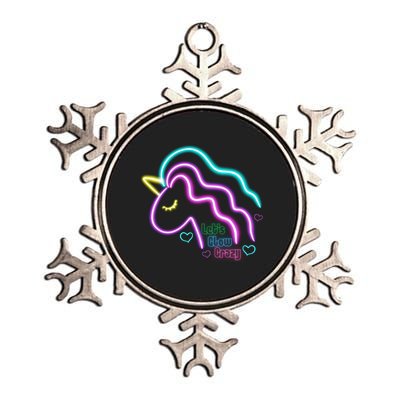 Let's Glow Crazy Unicorn Cute Metallic Star Ornament