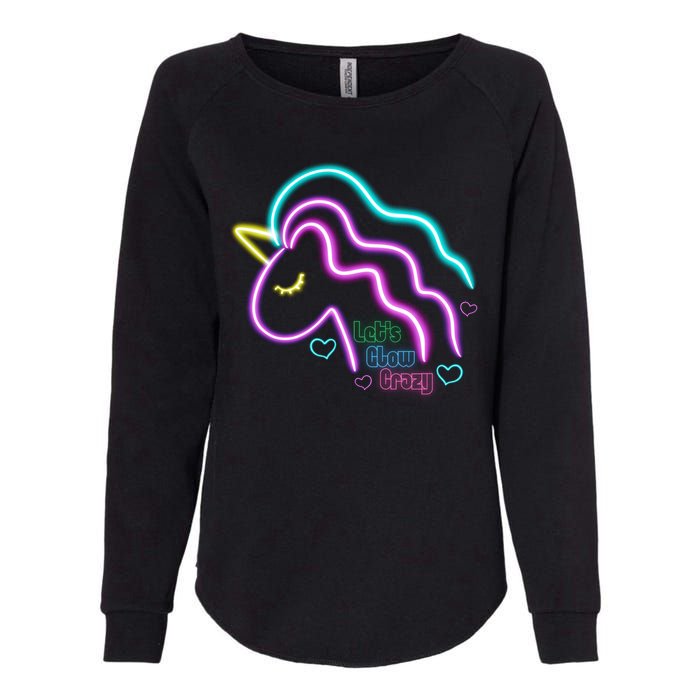 Let's Glow Crazy Unicorn Cute Womens California Wash Sweatshirt